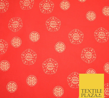 Traditional Kimono Oriental Chinese Emblem Printed Crepe Polyester Dress Fabric