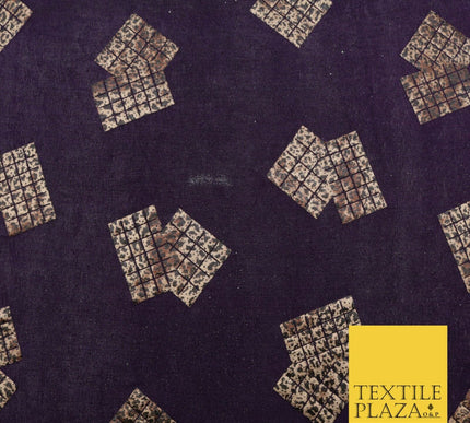 PURPLE Leopard Waffle Cube Metallic Glitter Stretch Jersey Fabric - 59" 1574