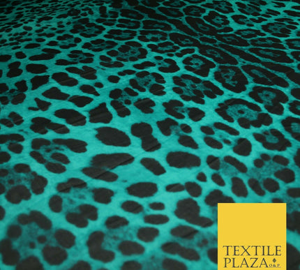 High Quality Green Stone Leopard Snake Animal Printed Georgette Dress Fabric