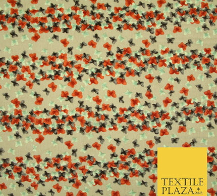 Small Cute Ditsy Floating Butterfly Design Printed Crepe Polyester Dress Fabric