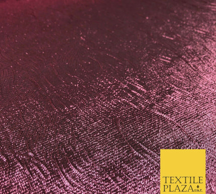 DUSTY PINK Metallic Creased Waves Wrinkle Brocade Jacquard Dress Fabric 1382
