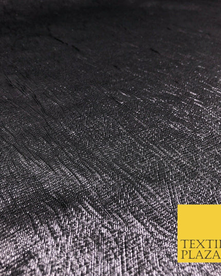 GREY MAUVE Metallic Creased Waves Wrinkle Brocade Jacquard Dress Fabric 1383