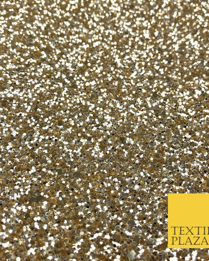 GOLD Luxury Chunky Glitter Encrusted Shimmer Canvas Fabric Heavy Backdrop 1391