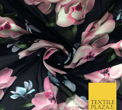 High Quality Floral Large Flowers Tropical Printed Georgette Dress Fabric