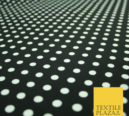 5mm Small Polka Dot Spot Printed Crepe Spotted Dotted Polyester Dress Fabric 58"