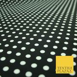 5mm Small Polka Dot Spot Printed Crepe Spotted Dotted Polyester Dress Fabric 58"