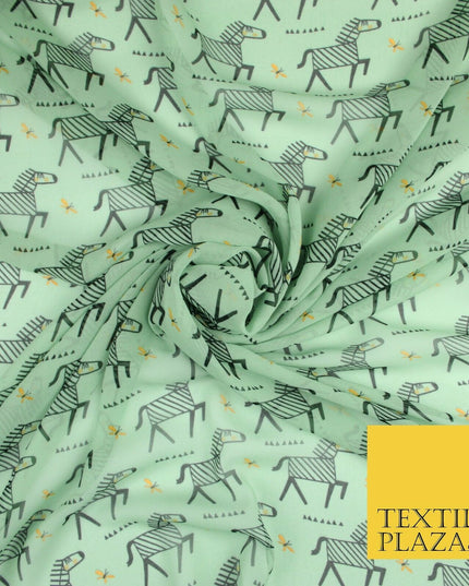 High Quality Zebra Spots Handbags Peacock Aquatic Printed Georgette Dress Fabric