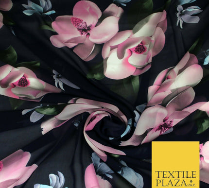 High Quality Floral Large Flowers Tropical Printed Georgette Dress Fabric