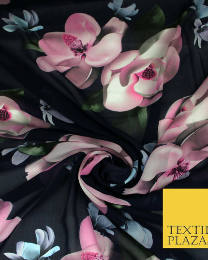 High Quality Floral Large Flowers Tropical Printed Georgette Dress Fabric