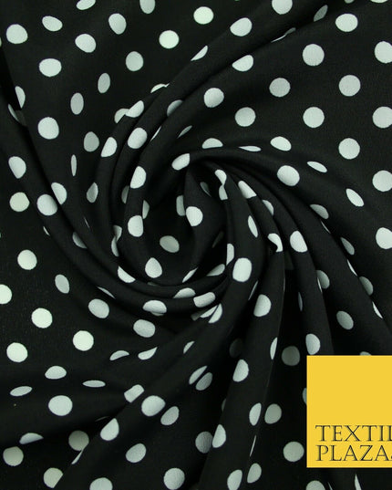 5mm Small Polka Dot Spot Printed Crepe Spotted Dotted Polyester Dress Fabric 58"