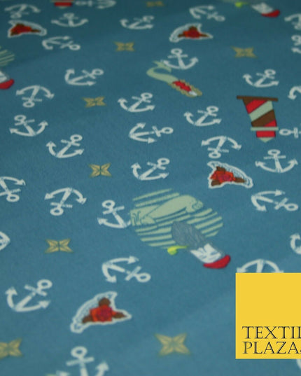High Quality Anchors Chains Paint Explosions Printed Georgette Dress Fabric