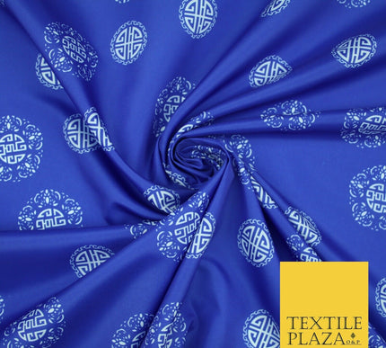 Traditional Kimono Oriental Chinese Emblem Printed Crepe Polyester Dress Fabric