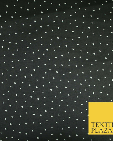 Premium Black Blue White Polka Dot Multi Spotted Printed Georgette Dress Fabric