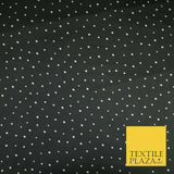 Premium Black Blue White Polka Dot Multi Spotted Printed Georgette Dress Fabric