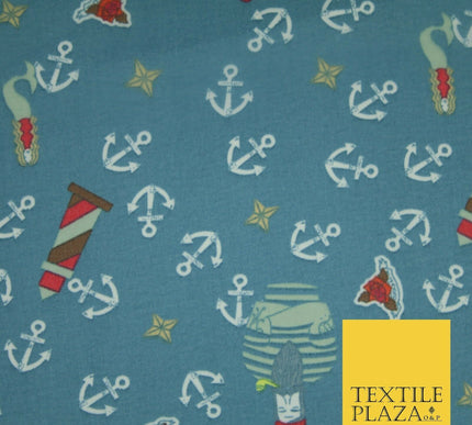 High Quality Anchors Chains Paint Explosions Printed Georgette Dress Fabric