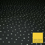 Premium Black Blue White Polka Dot Multi Spotted Printed Georgette Dress Fabric