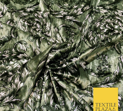 Various Floral Ornate Chain Stripe Swirl Printed Soft Stretch Velvet DressFabric