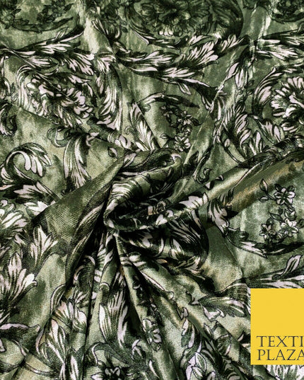 Various Floral Ornate Chain Stripe Swirl Printed Soft Stretch Velvet DressFabric