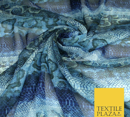 High Quality Green Stone Leopard Snake Animal Printed Georgette Dress Fabric