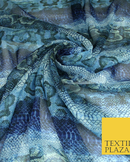 High Quality Green Stone Leopard Snake Animal Printed Georgette Dress Fabric