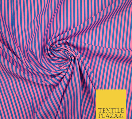 Candy Striped Thin Lines Pinstripe Printed Crepe Polyester Stripe Dress Fabric