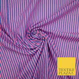 Candy Striped Thin Lines Pinstripe Printed Crepe Polyester Stripe Dress Fabric