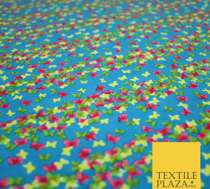 Small Cute Ditsy Floating Butterfly Design Printed Crepe Polyester Dress Fabric