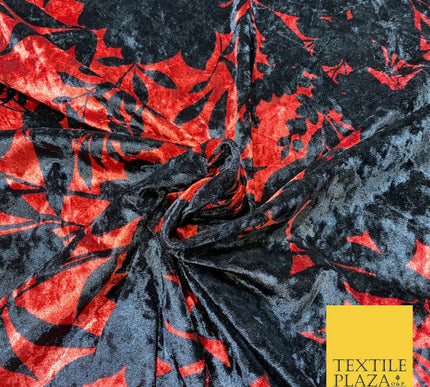 Various Floral Ornate Chain Stripe Swirl Printed Soft Stretch Velvet DressFabric