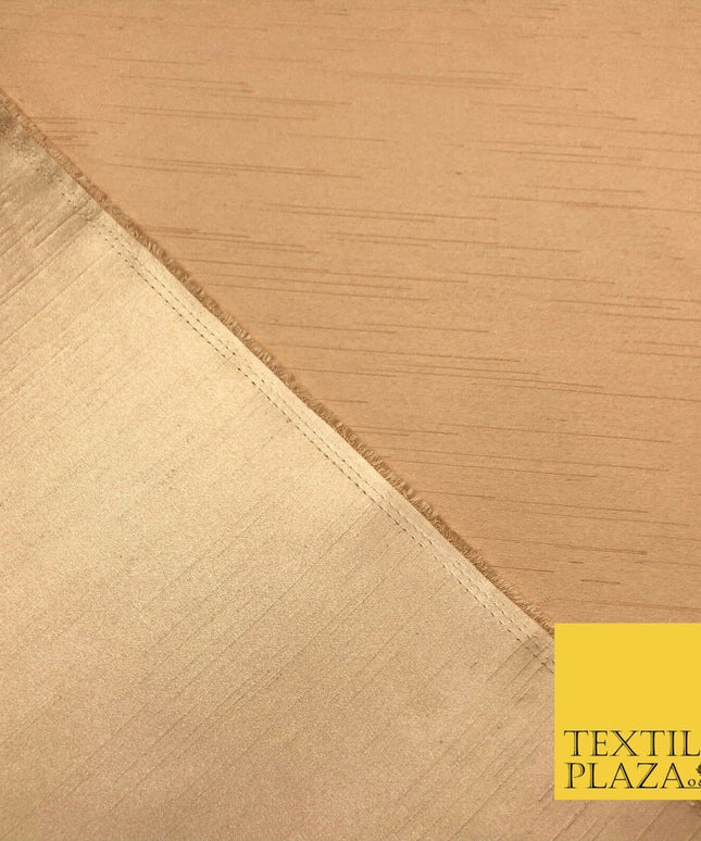 HONEY GOLD Satin Backed Dupion SHANTUNG Raw Silk Fabric 100%Polyester 45" MG893