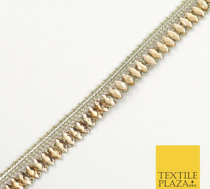 White Gold Infinite Diamonte Stone Trimming Ribbon Border Lace Ethnic Gota(X201)