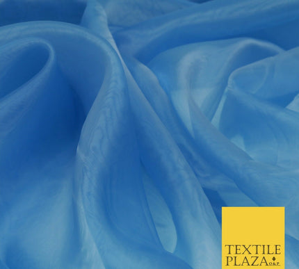 PETROL BLUE Premium Plain Organza Fabric Dress Curtains 280cm Extra Wide 1562