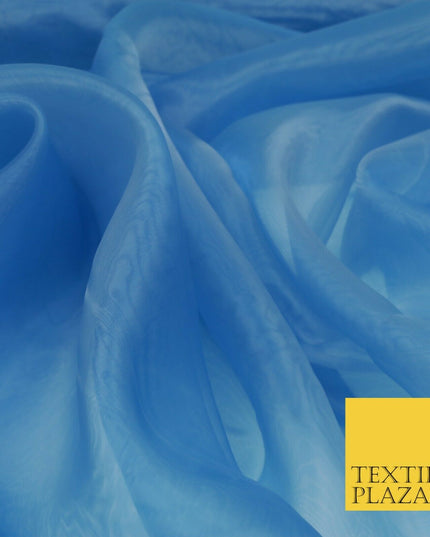 PETROL BLUE Premium Plain Organza Fabric Dress Curtains 280cm Extra Wide 1562