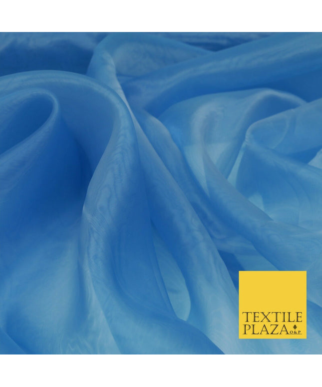 PETROL BLUE Premium Plain Organza Fabric Dress Curtains 280cm Extra Wide 1562