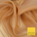 CHESTNUT BROWN Premium Plain Organza Fabric Dress Curtains 280cm Extra Wide 1561
