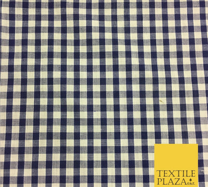 BLUE Gingham POLYCOTTON Fabric - Per Metre/ Half Metre - RD55