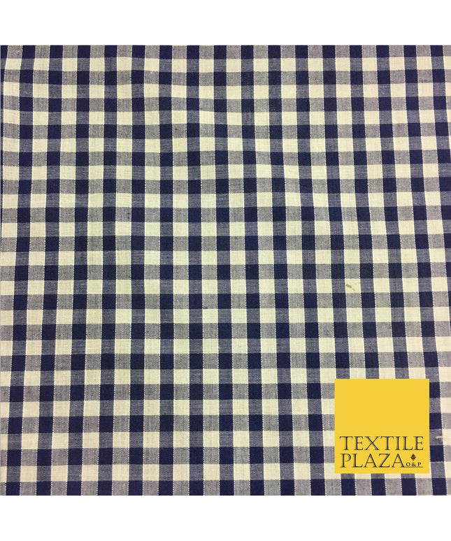 BLUE Gingham POLYCOTTON Fabric - Per Metre/ Half Metre - RD55