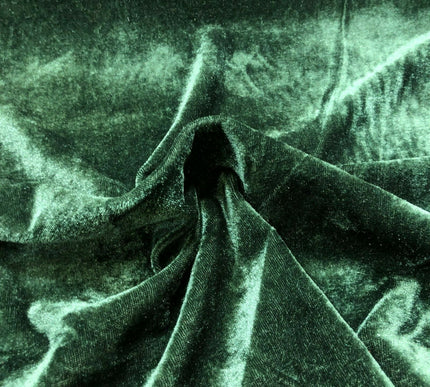 Bottle Green Soft Plain Velvet Fabric Material - 58" - Dress More Colours PA505