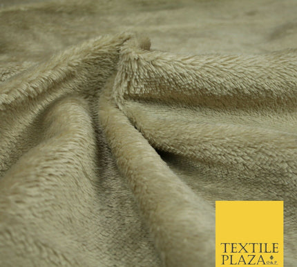 Soft Plain STONE Textured Short Pile Faux Fur Fabric with Suede Backing 2298