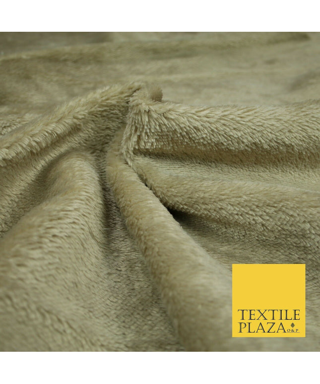 Soft Plain STONE Textured Short Pile Faux Fur Fabric with Suede Backing 2298