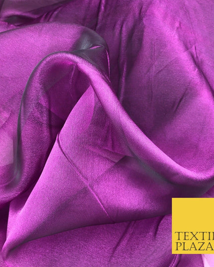 PURPLE Two Tone Crystal Organza Bridal Wedding Dance Dress Veil Fabric 60" 1000