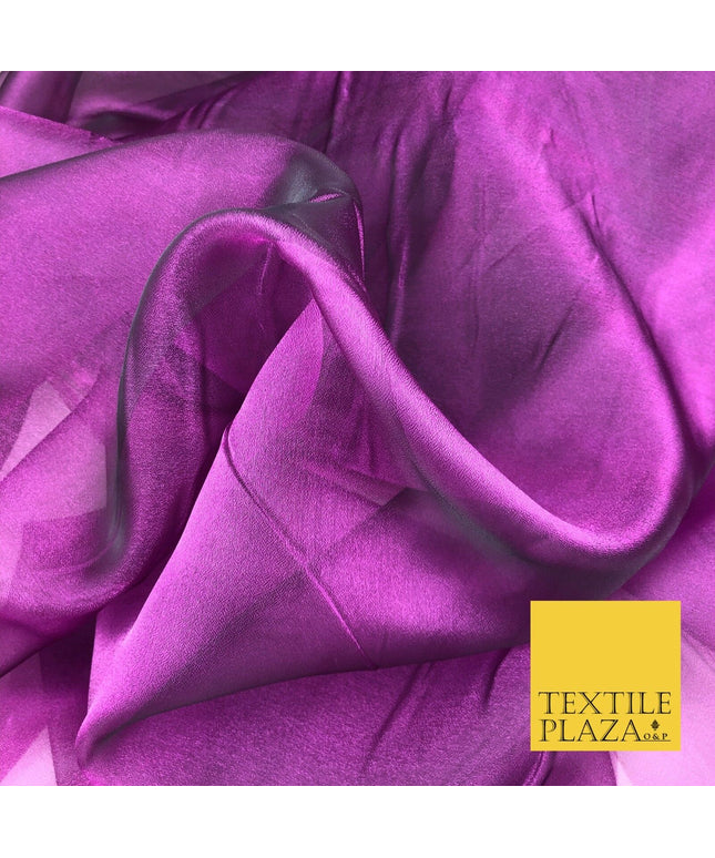 PURPLE Two Tone Crystal Organza Bridal Wedding Dance Dress Veil Fabric 60" 1000