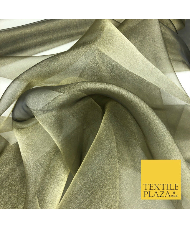 GOLD BLACK TINT Crystal Organza Bridal Wedding Dance Dress Veil Fabric 60" 999
