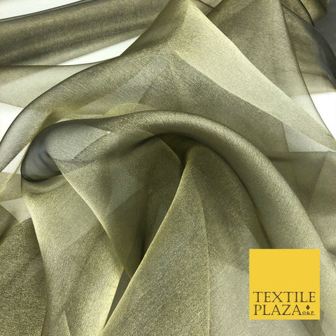 GOLD BLACK TINT Crystal Organza Bridal Wedding Dance Dress Veil Fabric 60" 999