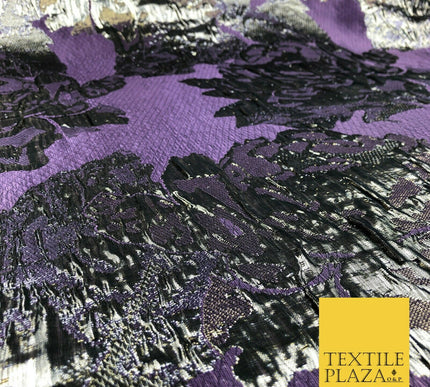 LILAC Luxury Flower Textured Brocade Jacquard Dress Fabric Metallic Fancy 1442