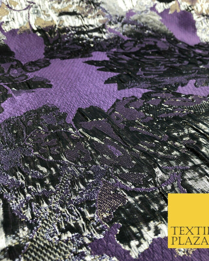 LILAC Luxury Flower Textured Brocade Jacquard Dress Fabric Metallic Fancy 1442