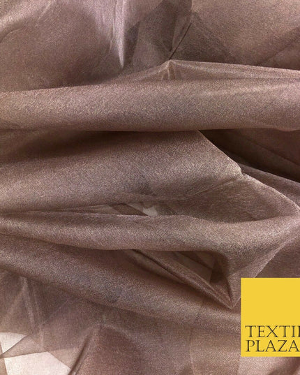 ESPRESSO BROWN Crystal Organza Bridal Wedding Dance Dress Veil Fabric 60" 993