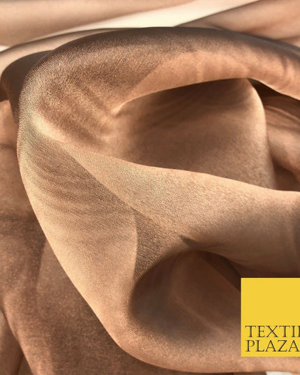 COFFEE BROWN Crystal Organza Bridal Wedding Dance Dress Veil Fabric 60" 987