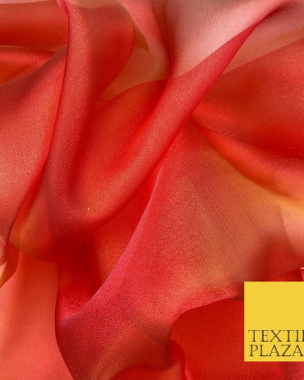 FIERY RED TwoTone Crystal Organza Bridal Wedding Dance Dress Veil Fabric 60" 988