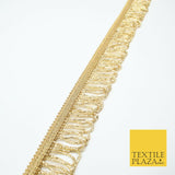 Gold Glass Beaded Deep Swag Tassel Drop Loop Trimming Ribbon Border Lace X319