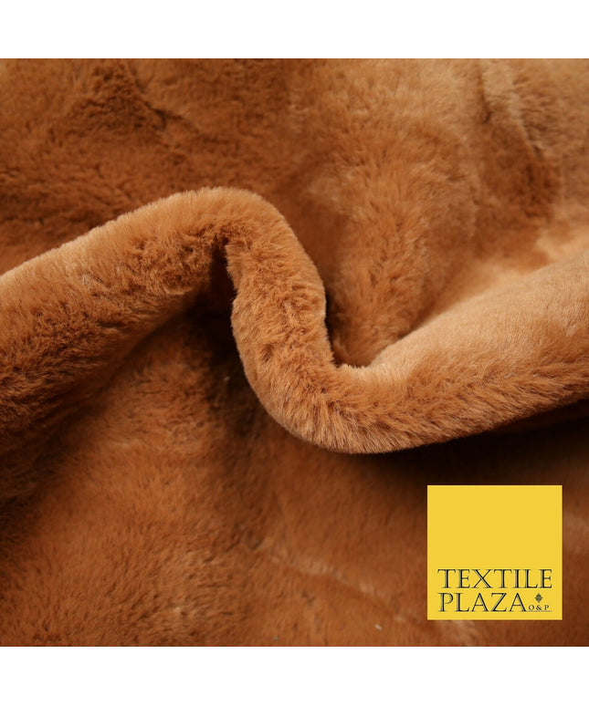 Super Soft TERACOTTA RUST Plush Suede Back Short 1cm Pile Faux Fur Fabric 2294